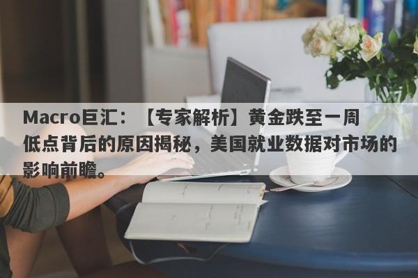 Macro巨汇：【专家解析】黄金跌至一周低点背后的原因揭秘，美国就业数据对市场的影响前瞻。