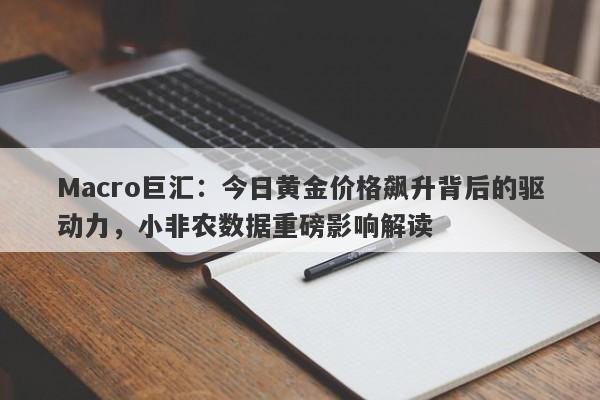 Macro巨汇：今日黄金价格飙升背后的驱动力，小非农数据重磅影响解读